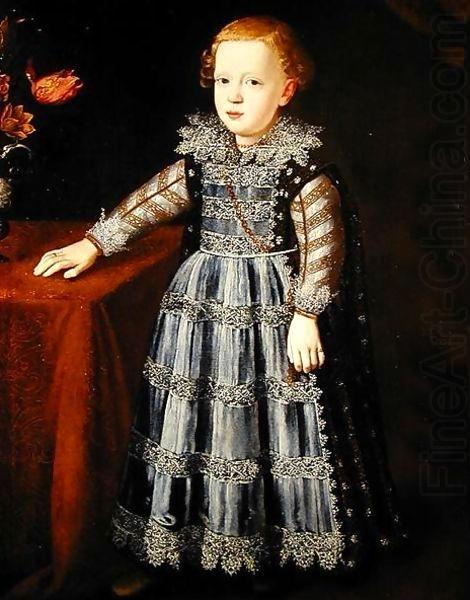 Justus Sustermans Portrait of a Child Standing by a Tabl china oil painting image